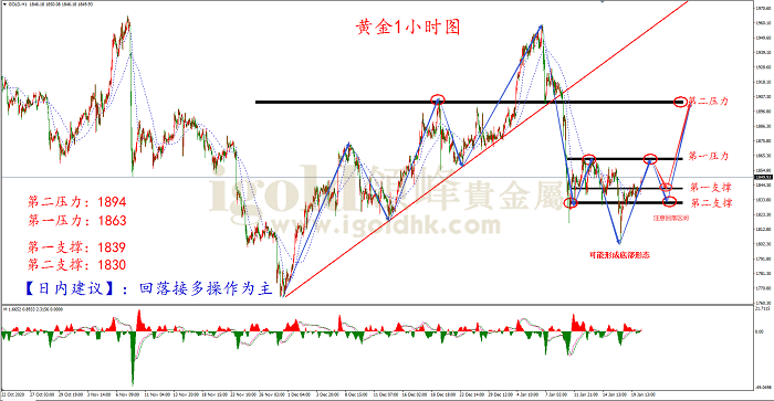 2021年1月20日黄金走势图 2021年1月20日黄金走势图