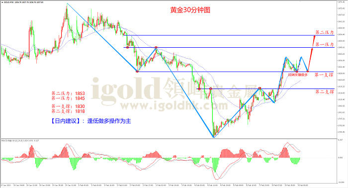 2021年2月9日黄金走势图 2021年2月9日黄金走势图