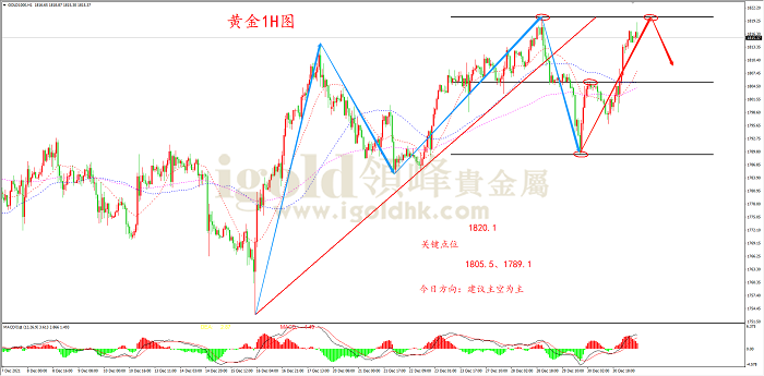 2021年12月31日黄金走势图 2021年12月31日黄金走势图