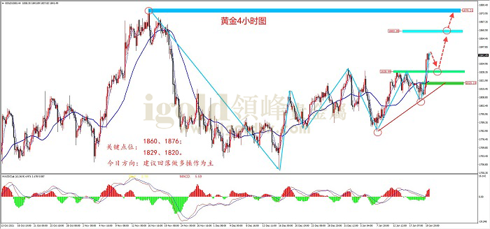 2022年1月20日黄金走势图 2022年1月20日黄金走势图
