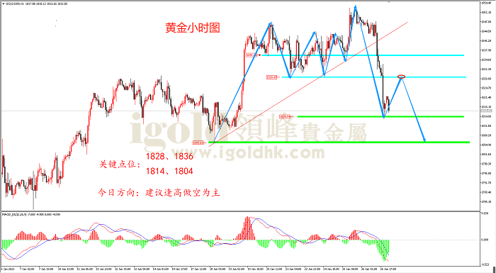 2022年1月27日黄金走势图 2022年1月27日黄金走势图