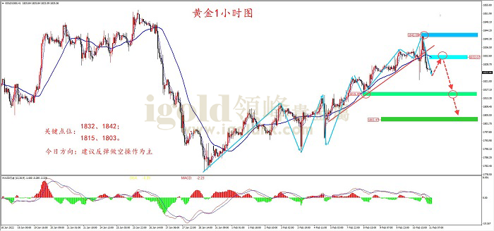 2022年2月11日黄金走势图 2022年2月11日黄金走势图