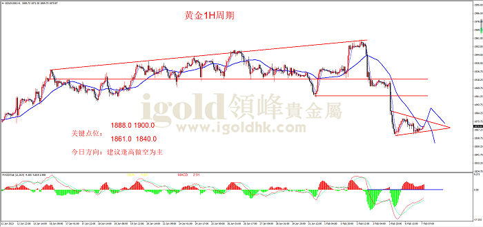 2023年2月7日黄金走势图 2023年2月7日黄金走势图