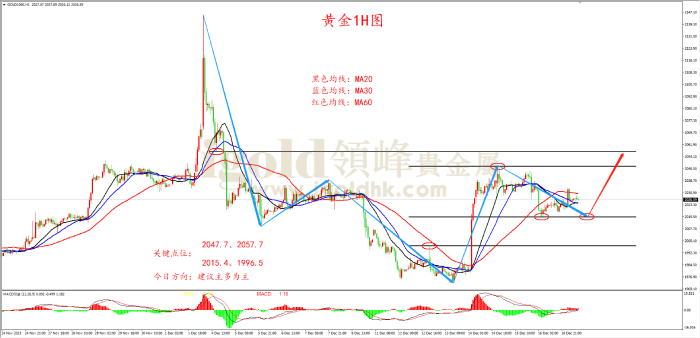 2023年12月19日黄金走势图 2023年12月19日黄金走势图