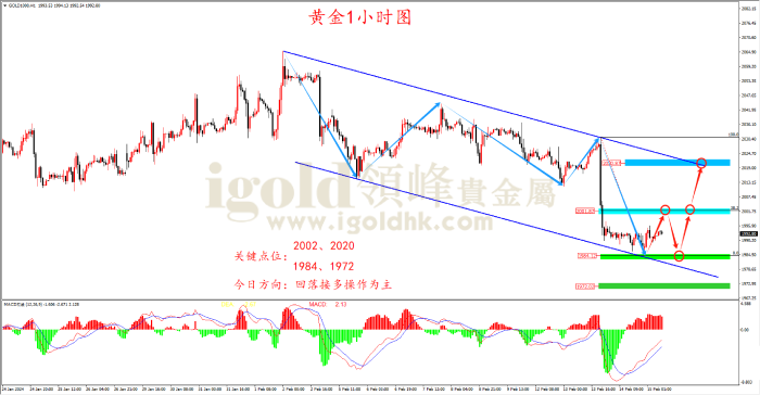 2024年2月15日黄金走势图 2024年2月15日黄金走势图