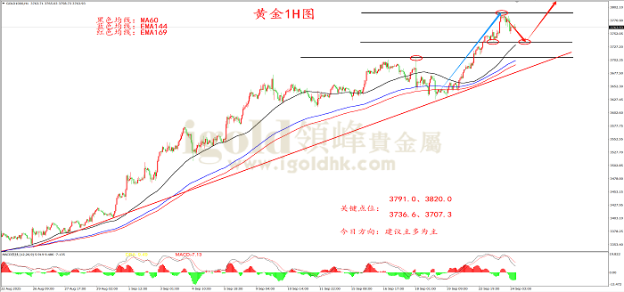 2025年9月24日黄金走势图